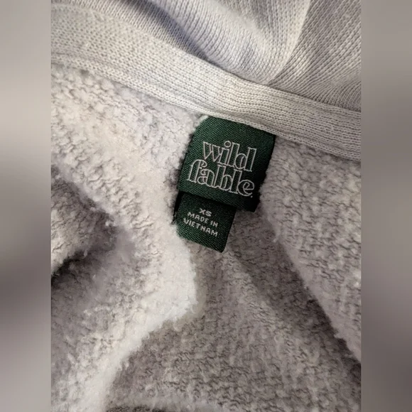 Wild Fable Cropped Oversized Hoodie With Balloon Sleeves 1/4 Zip Soft Fleece - Picture 4 of 6